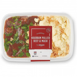by Amazon Bourbon Pulled Beef and Mash, Currently Priced at £3.60